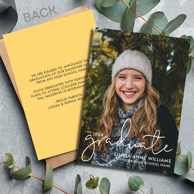 Anuncio Superposición minimalista 2024 Foto de graduado de (Subido por el creador)