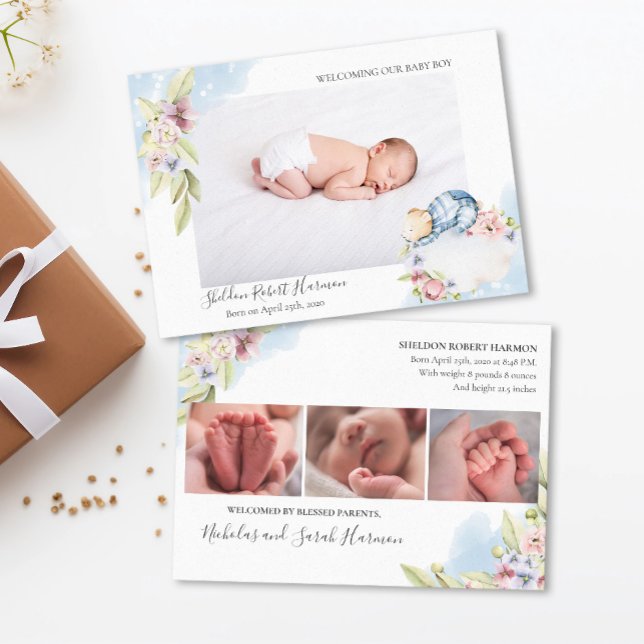 Anuncio Sweet Dreams Baby Boy - Floral Watercolor Nacimien (Subido por el creador)