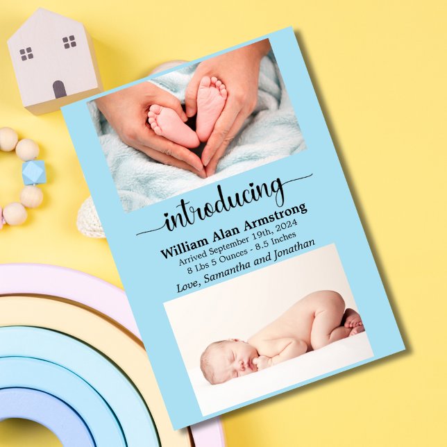 Anuncio Tamaño y peso del bebé azul Foto de nacimiento (Subido por el creador)