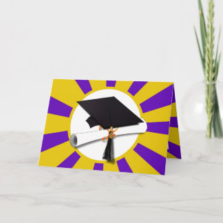 Anuncio Tapón de graduación con Diploma - Oro y Púrpura