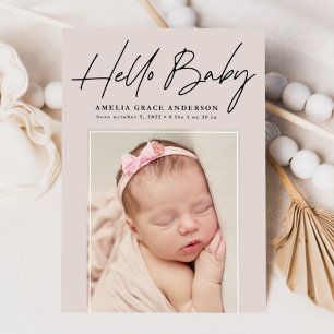 Anuncio Taupe Hello Baby 2 Photo Birth