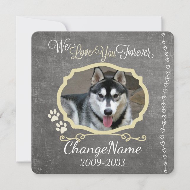 Anuncio Te amo por siempre Perro Memorial Keepsake (Anverso)
