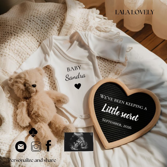 Anuncio  Teddy baby  reveal pregnancy announcement card  (Subido por el creador)