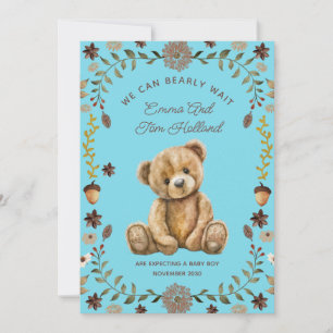 Anuncio Teddy Bear Embarazo Niño Azul