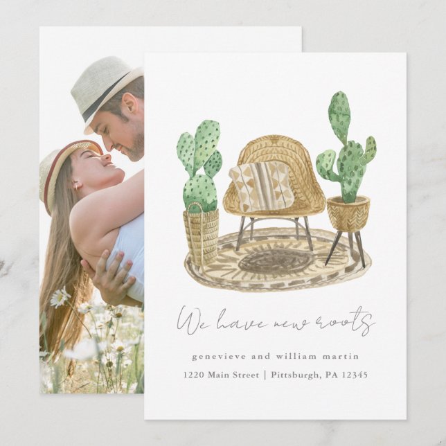 Anuncio Tenemos Nuevas Raíces Plantas Nueva Foto De Trasla (Anverso / Reverso)