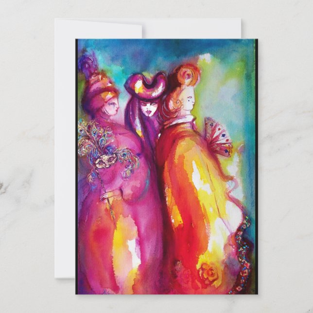 Anuncio TERCERA MÁSCARA, fiesta de disfraces, dorado rojo  (Anverso)