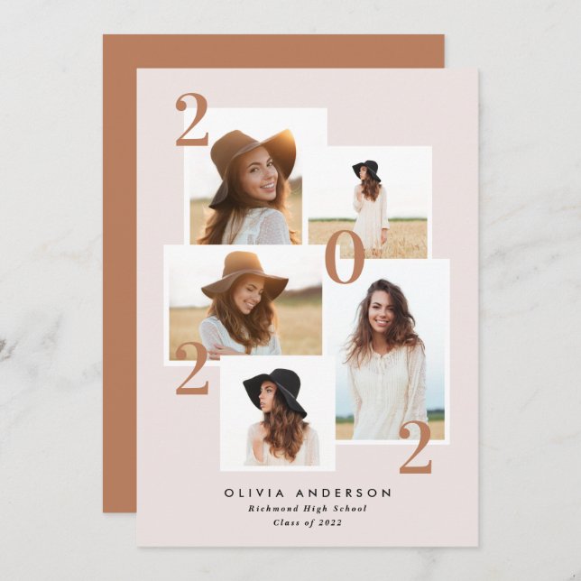 Anuncio Terracota geométrica multifotografía moderna (Anverso / Reverso)