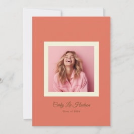 Anuncio Terracotta Cream Minimal High School Photo Grad