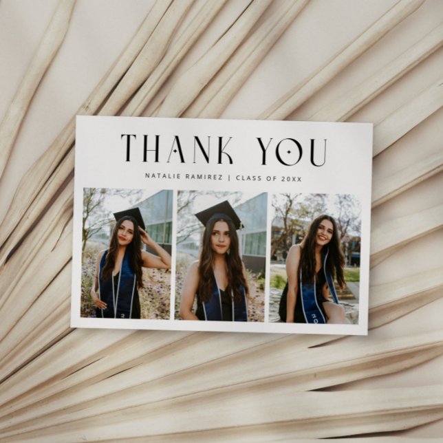 Anuncio Thank You Whimsical Multi Photo White Graduation (Subido por el creador)