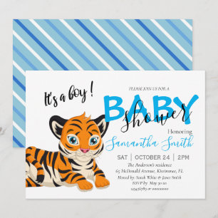 Anuncio Tigre de Baby Shower Boy