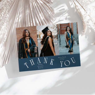 Anuncio Tipografía elegante de agradecimiento Graduado Fot