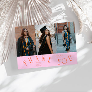 Anuncio Tipografía elegante de agradecimiento Graduado Fot