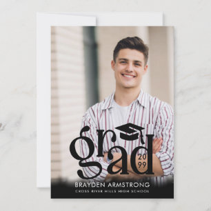 Anuncio Tipografía moderna de capucha GRAD 2 fotos negro