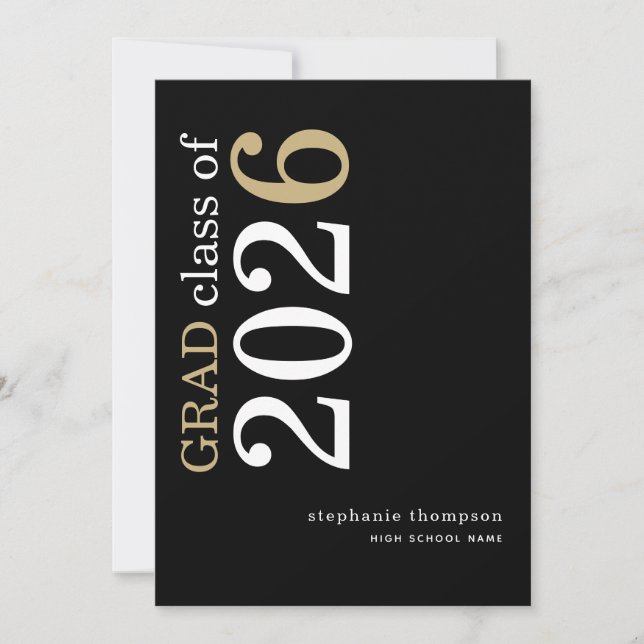 Anuncio Tipografía Negra Graduación Moderna 2026  (Anverso)
