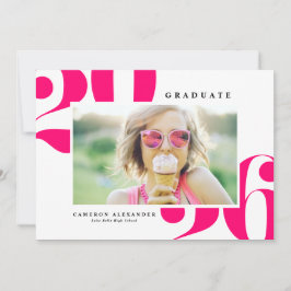 Anuncio Tipografía Negrita Foto Graduación Rosa Brillante 