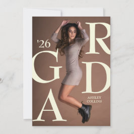 Anuncio Tipografía personalizada de graduación con foto GR