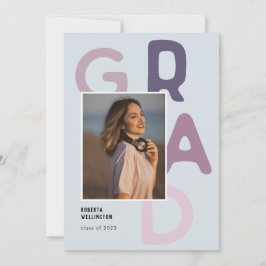 Anuncio Tipografía púrpura Pastel Foto Graduación 2022