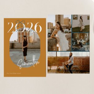 Anuncio Título de Graduación Coquette Bow Gold Green 2026