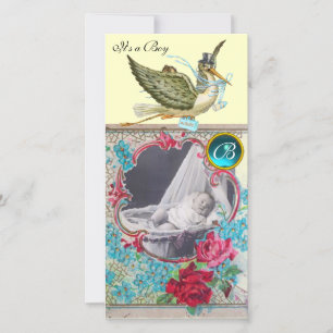 Anuncio TORMENTA BABY SHOWER MONOGRAM ,crema acuamarina