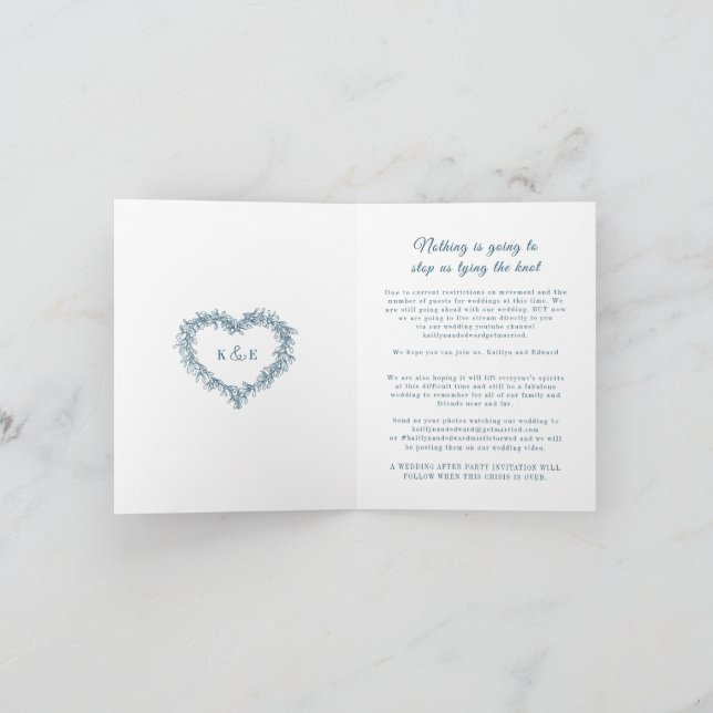 Anuncio Transmisión en vivo de boda de muérdago azul blanc (Interior)