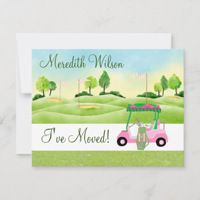 Anuncio Trasladé el carrito de golf Verdes el movimiento d (Anverso)