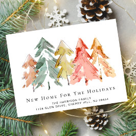 Anuncio Traslado de acuarela del bosque de pinos de vacaci