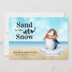 Anuncio Traslado de vacaciones en la playa de Cute Penguin