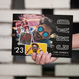 Anuncio Trendy Cool Smudge 4 Photo Collage Graduatation An