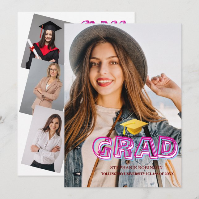 Anuncio Trendy Modern Grad Photo Graduation 2026 (Anverso / Reverso)