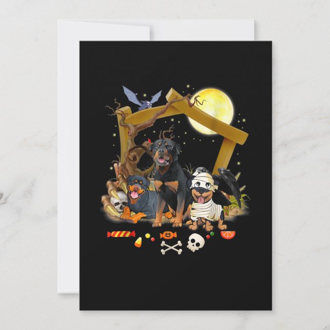 Anuncio Tres perros Rottweiler Dogs Halloween Perro Regalo (Anverso)