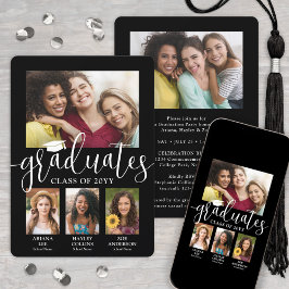 Anuncio Triple Collage de fotos de Graduación Junta Blanca