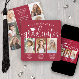 Anuncio Triple Collage de fotos de Graduación Junta Roja y