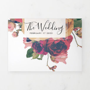 Anuncio Tríptico 3 de cada 1 Rosas de edad Boda bohemio vintage