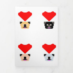 Anuncio Tríptico Amantes del perro Pug El amor de todos los cerdi