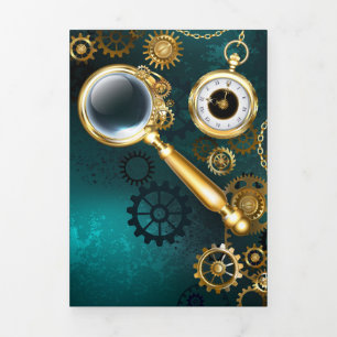 Anuncio Tríptico Ampliador en estilo Steampunk
