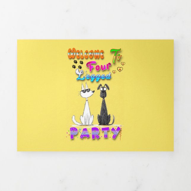 Anuncio Tríptico Bienvenidos a Four Legged Party (Foto de portada)