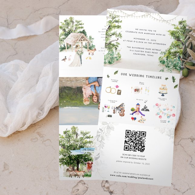 Anuncio Tríptico Boda Weekend Itinerary | Gastronomía de Oaks Waco (Subido por el creador)