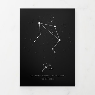 Anuncio Tríptico Bonito Libra Zodiac - Gracioso regalo de Libra Zod
