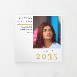 Anuncio Tríptico BW | Graduación de fotografías Gold Elegant Classy