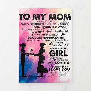 Anuncio Tríptico Carta Adorable A Mamá Encantador Regalo A Mi Mam