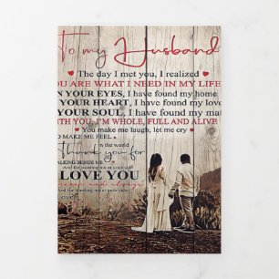 Anuncio Tríptico Carta para él   Regalo genial para mi marido