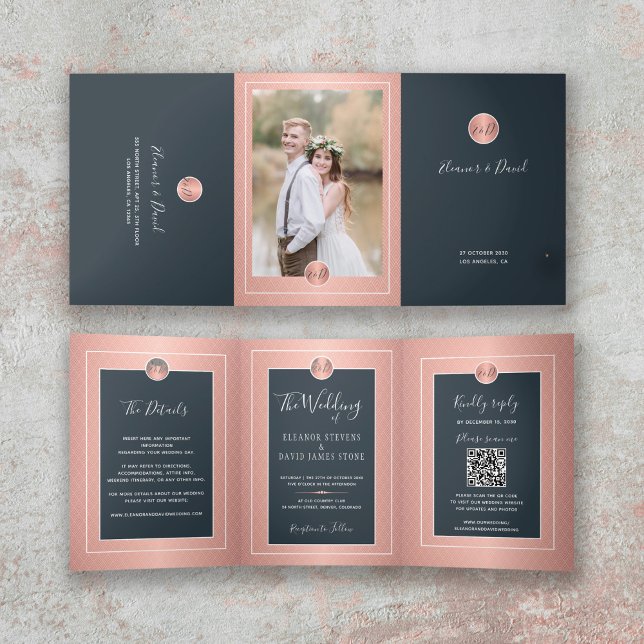 Anuncio Tríptico CÓDIGO QR foto moderna todo en un boda (Subido por el creador)
