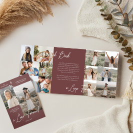 Anuncio Tríptico Collage de fotos de Graduación Entonces Y Ahora