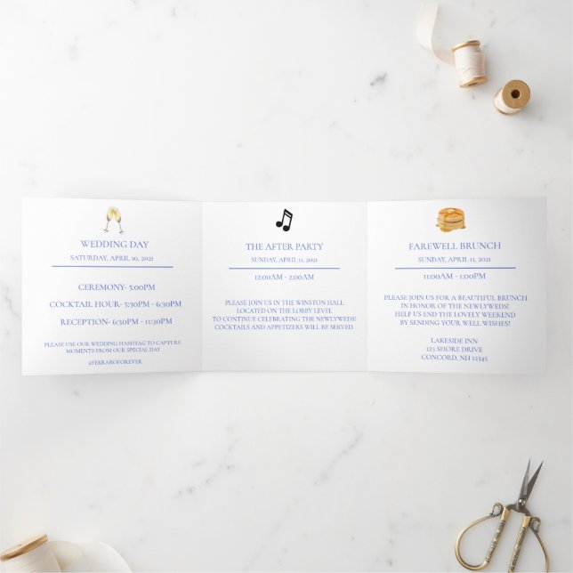 Anuncio Tríptico Detalles de la Boda de Hortensias Azules (Interior)