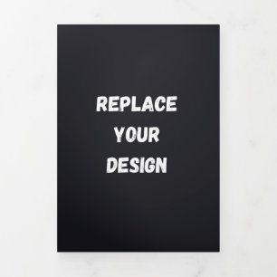 Anuncio Tríptico Diseño simple negro personalizado Agregar foto o t