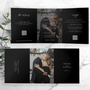 Anuncio Tríptico Foto moderna minimalista boda negro todo en uno