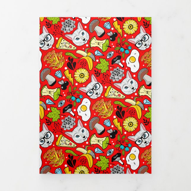 Anuncio Tríptico Gato y huevo en rojo (Foto de portada)