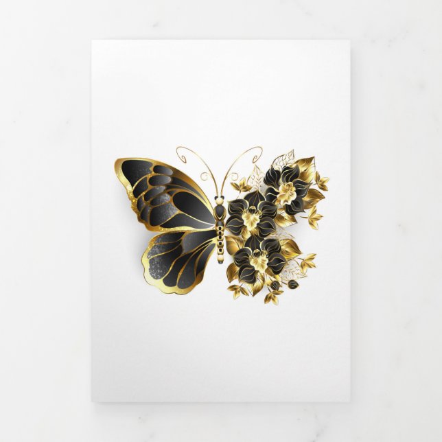 Anuncio Tríptico Gold Flower Butterfly with Black Orchid (Foto de portada)