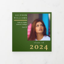 Graduación de fotos Green Elegant Classy 8