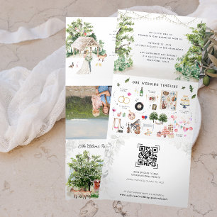 Anuncio Tríptico Itinerario de fin de semana de boda   Gathering Oa